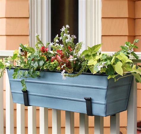 steel window box|window boxes for metal railings.